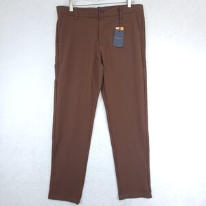 Day & Age Mens Brian Performance Slim Fit Chino Pants 33x30 Brown Stretch NWT